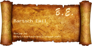 Bartsch Emil névjegykártya